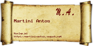 Martini Antos névjegykártya